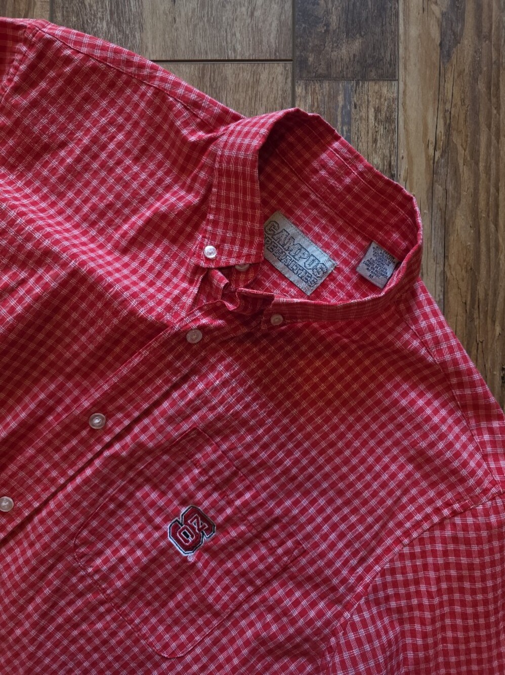 Campus Specialties - NC State Wolfpack Plaid Button-Down Shirt - M - Red/White